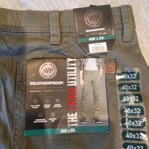 Weatherproof Men's Olive Trail Utility Pant NWT 40X32